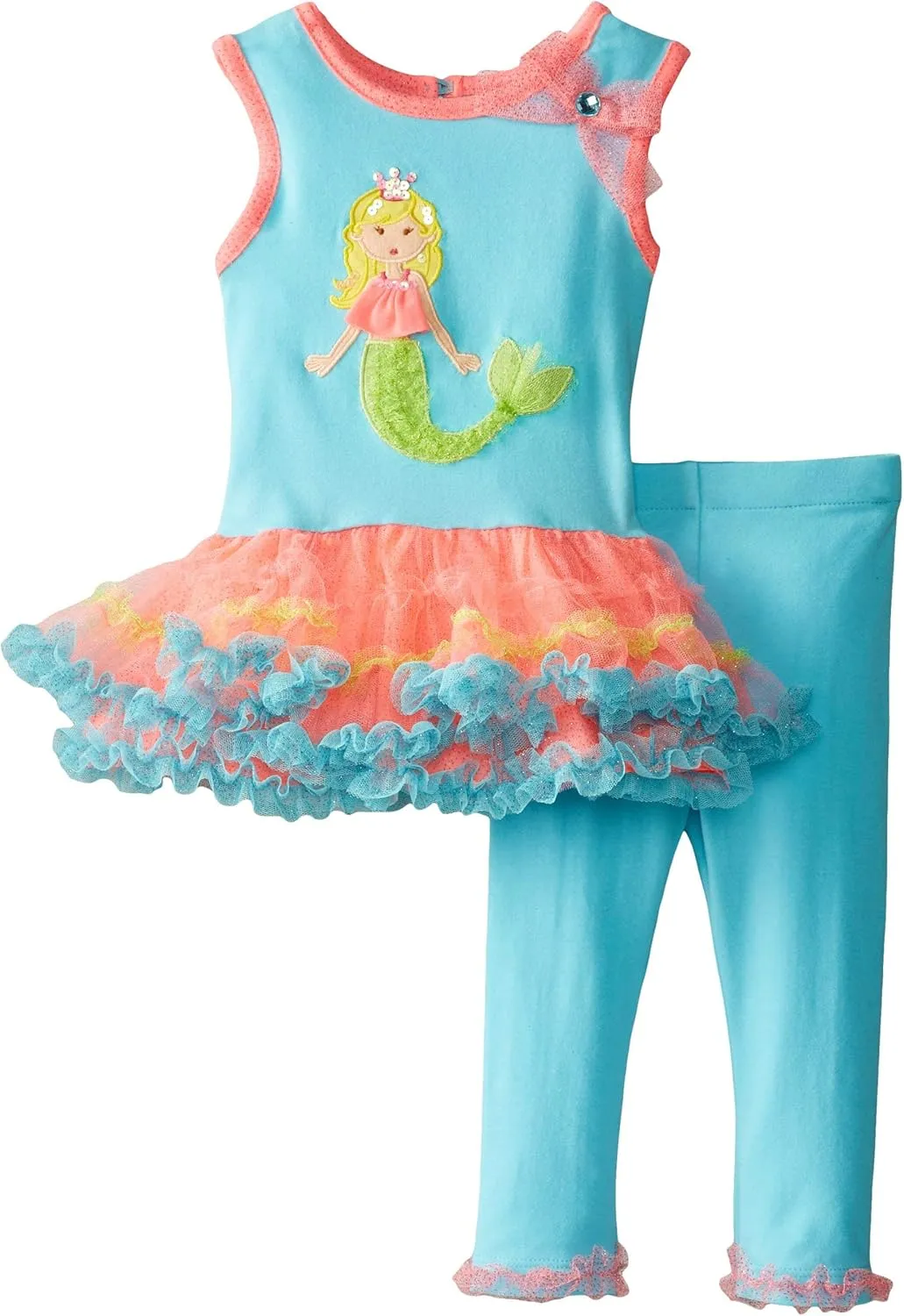 Baby Girls' Mermaid Applique Tutu Legging Set