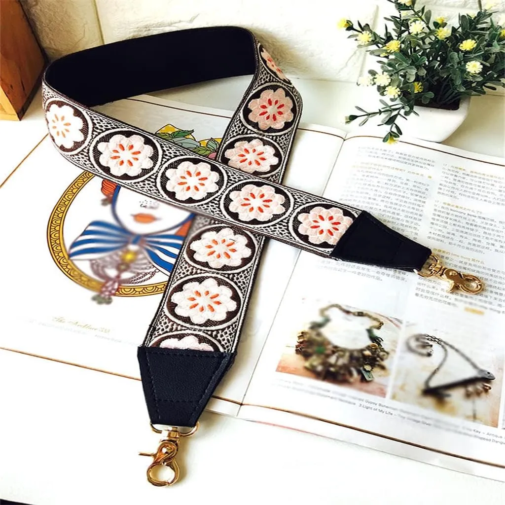 Bag Wide Shoulder Strap Women's Bag Backpack Replacement Strap Woven Embroidery Shoulder Crossbody