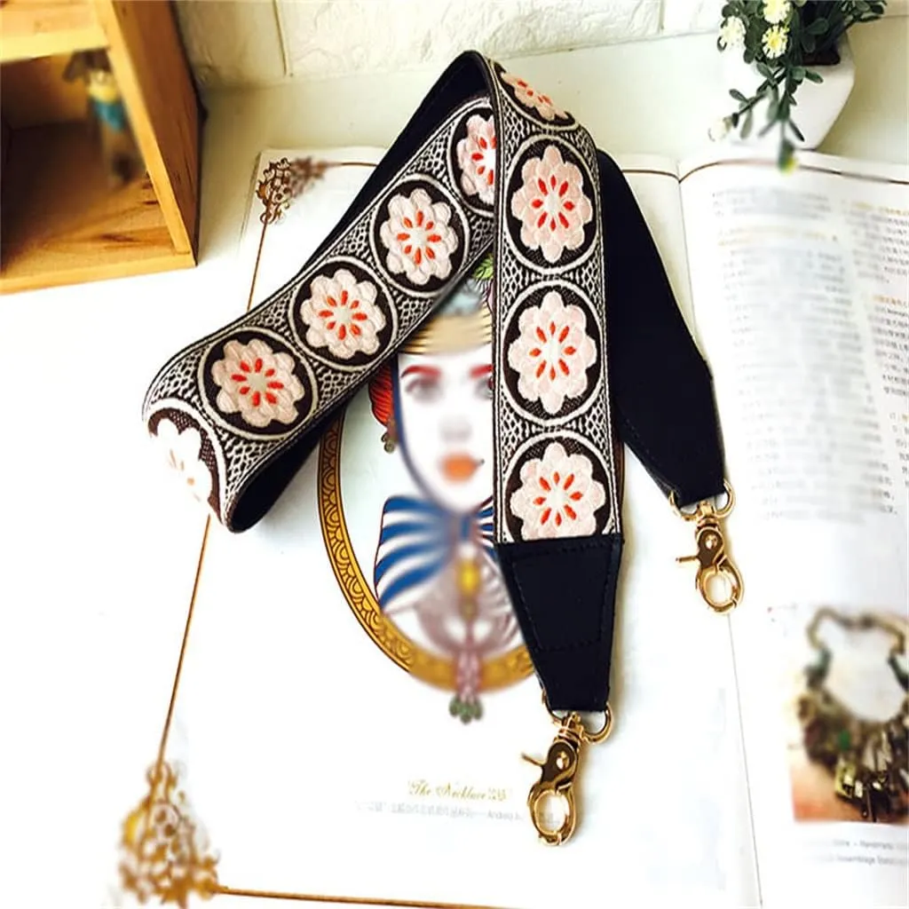 Bag Wide Shoulder Strap Women's Bag Backpack Replacement Strap Woven Embroidery Shoulder Crossbody