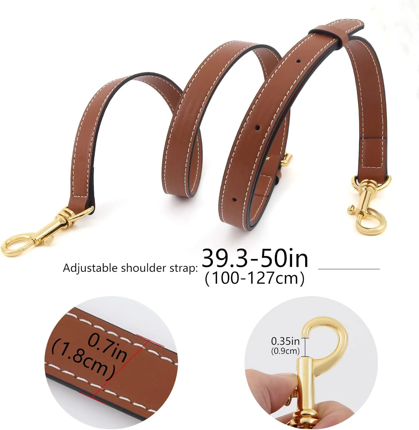 BAIXUEJI Genuine Leather Purse Strap Adjustable Replacement Crossbody Shoulder Bag Handbag