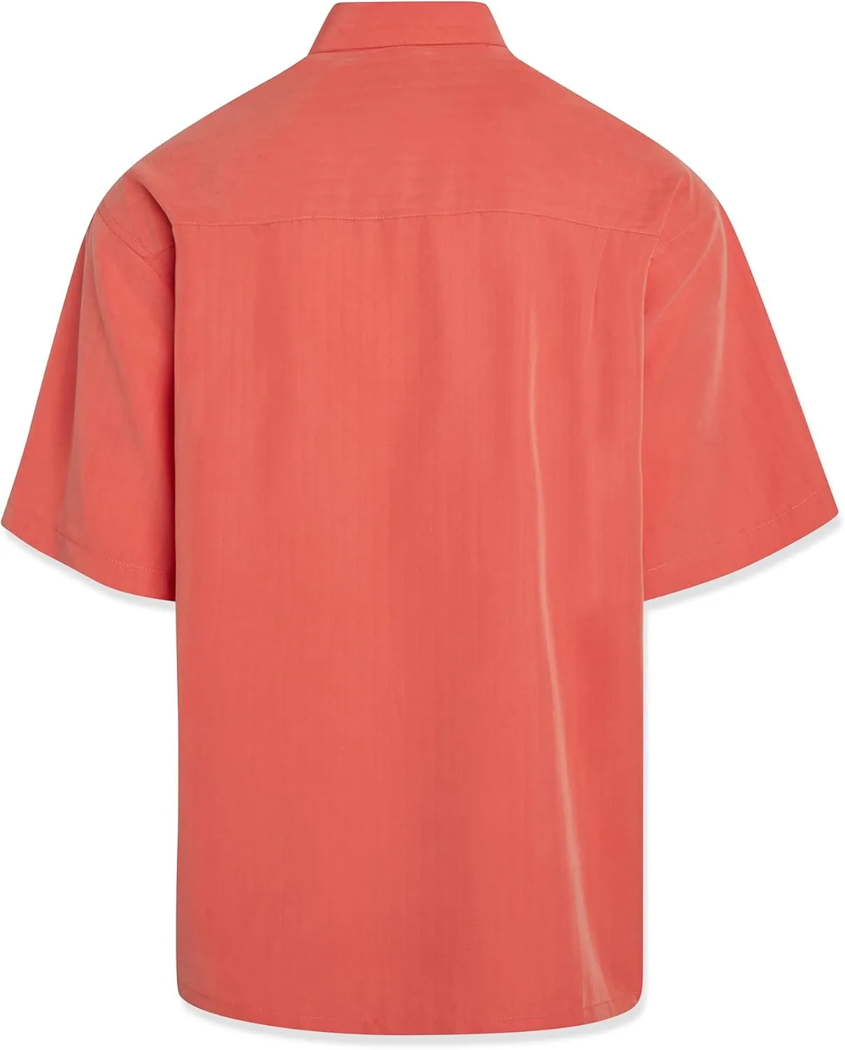 Bamboo Cay Mens Short Sleeve Pacific Paneled Palms Casual Embroidered Woven Shirt