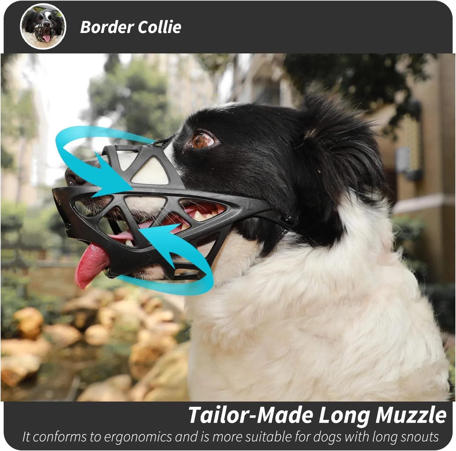 BARKLESS Dog Muzzle, Soft Basket Muzzle for Medium Large Sized Dog Labrador Golden German Shepherd Australian Shepherds, Mouth Guard for Biting Chewing Scavenging, Allow Drinking and Eating