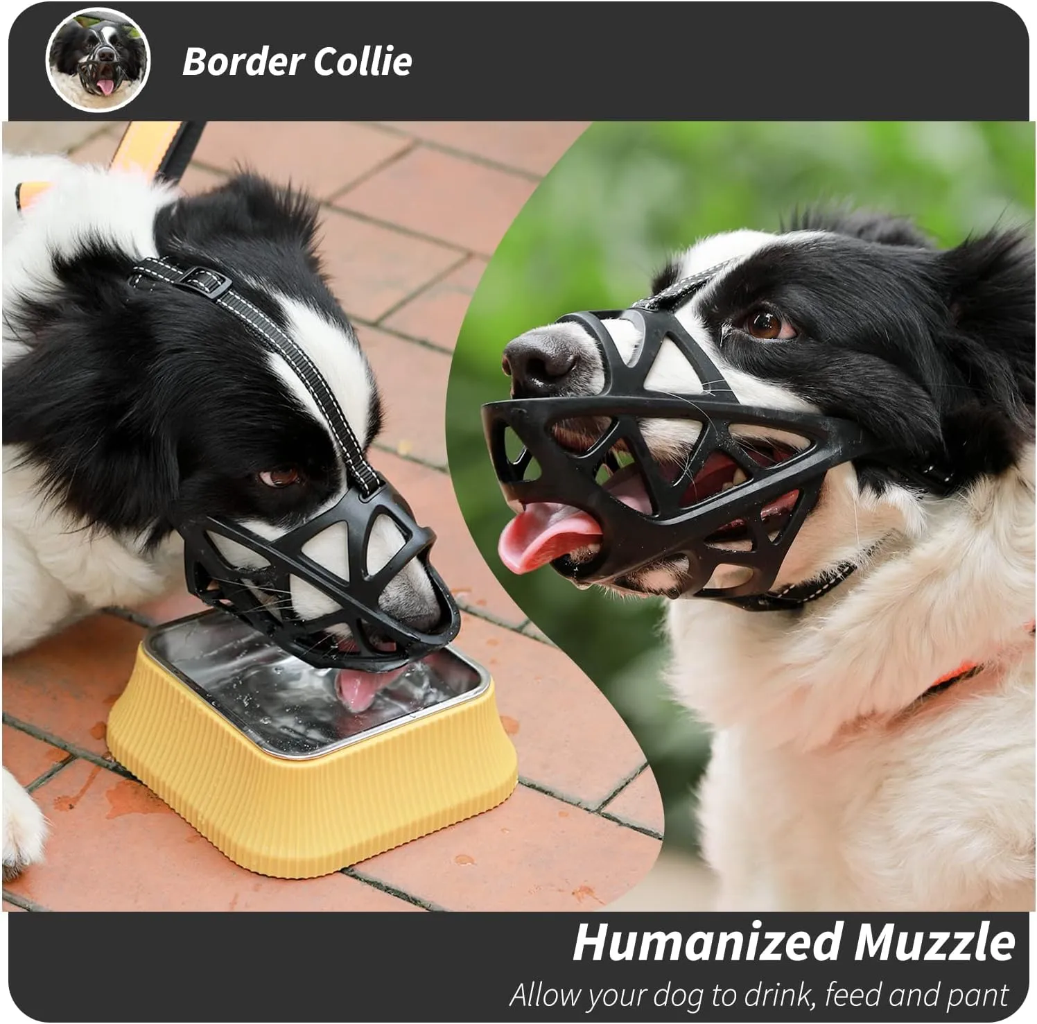 BARKLESS Dog Muzzle, Soft Basket Muzzle for Medium Large Sized Dog Labrador Golden German Shepherd Australian Shepherds, Mouth Guard for Biting Chewing Scavenging, Allow Drinking and Eating
