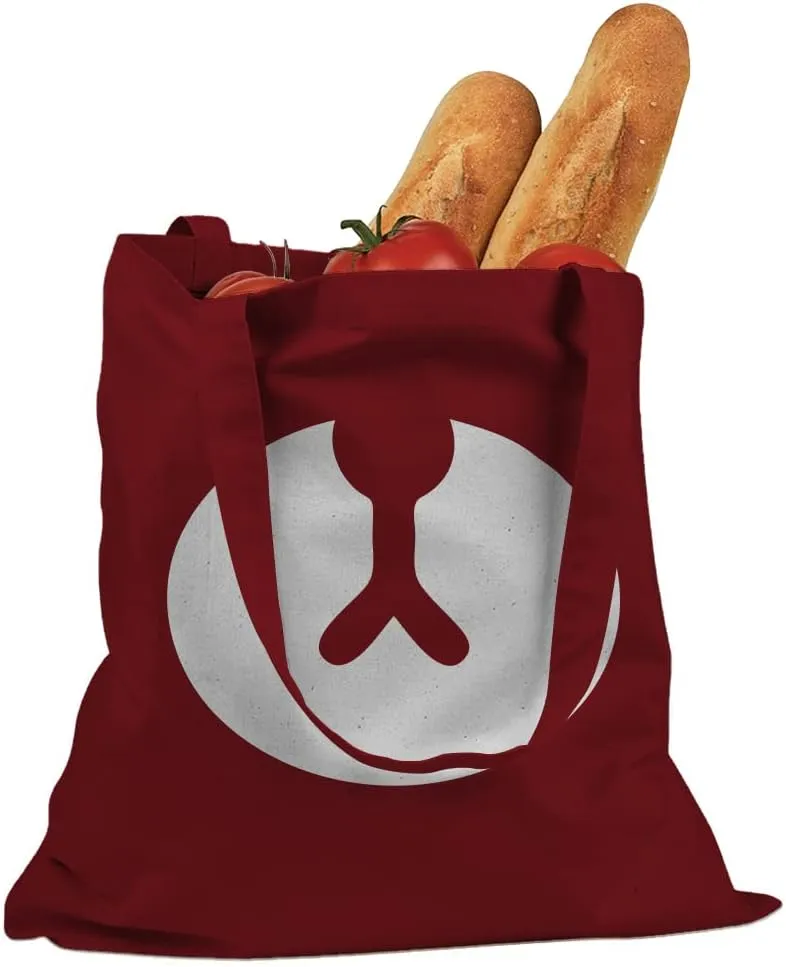Bear Face Cotton Canvas Tote Bag