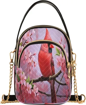 Beautiful Peacocks in Branches with Fruit Small Handbag with Shoulder Strap, Crossbody Shoulder Bags for Women