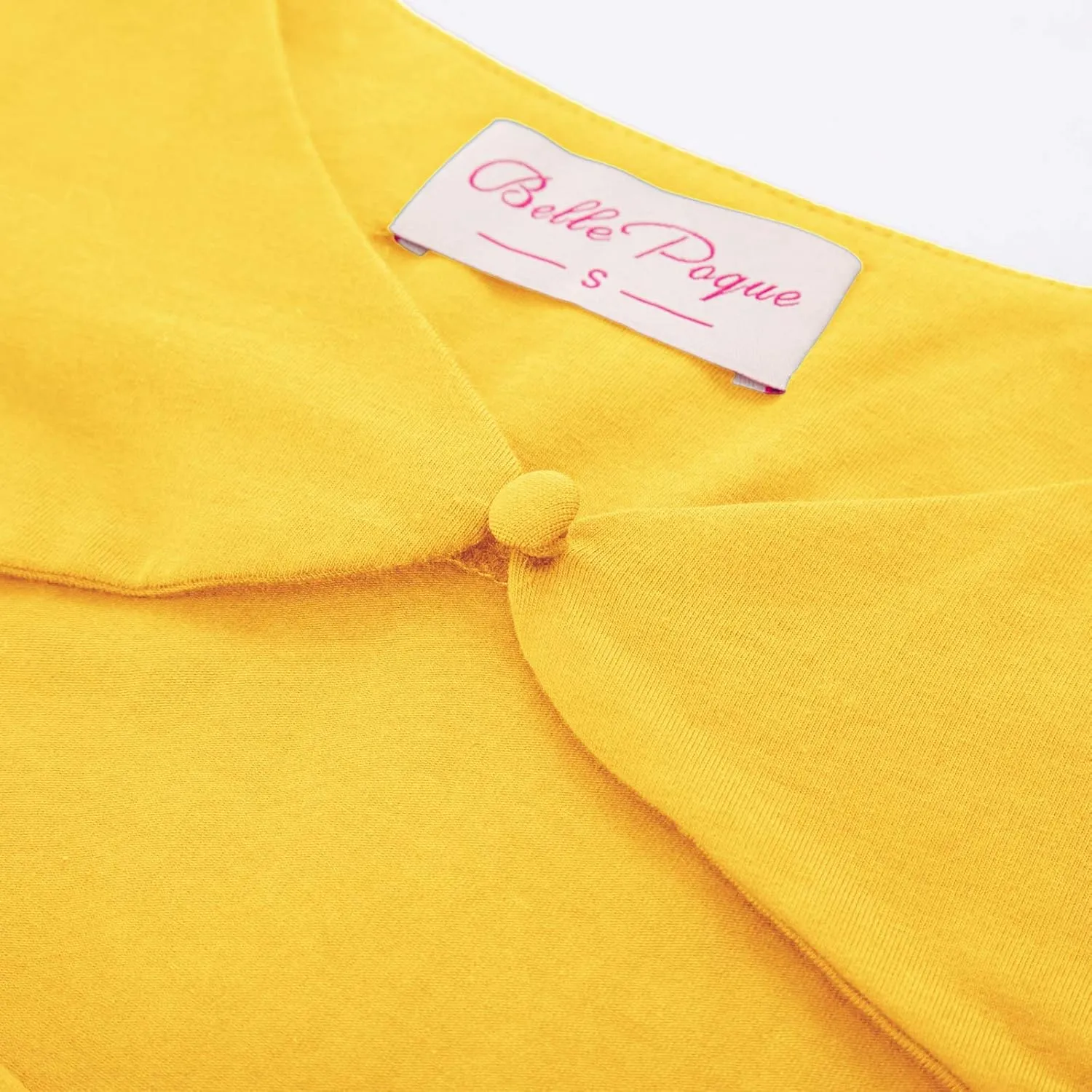 Belle Poque Women’s Hollowed-Out Tops 1950s Retro Vintage Short Sleeve Cotton Blouse