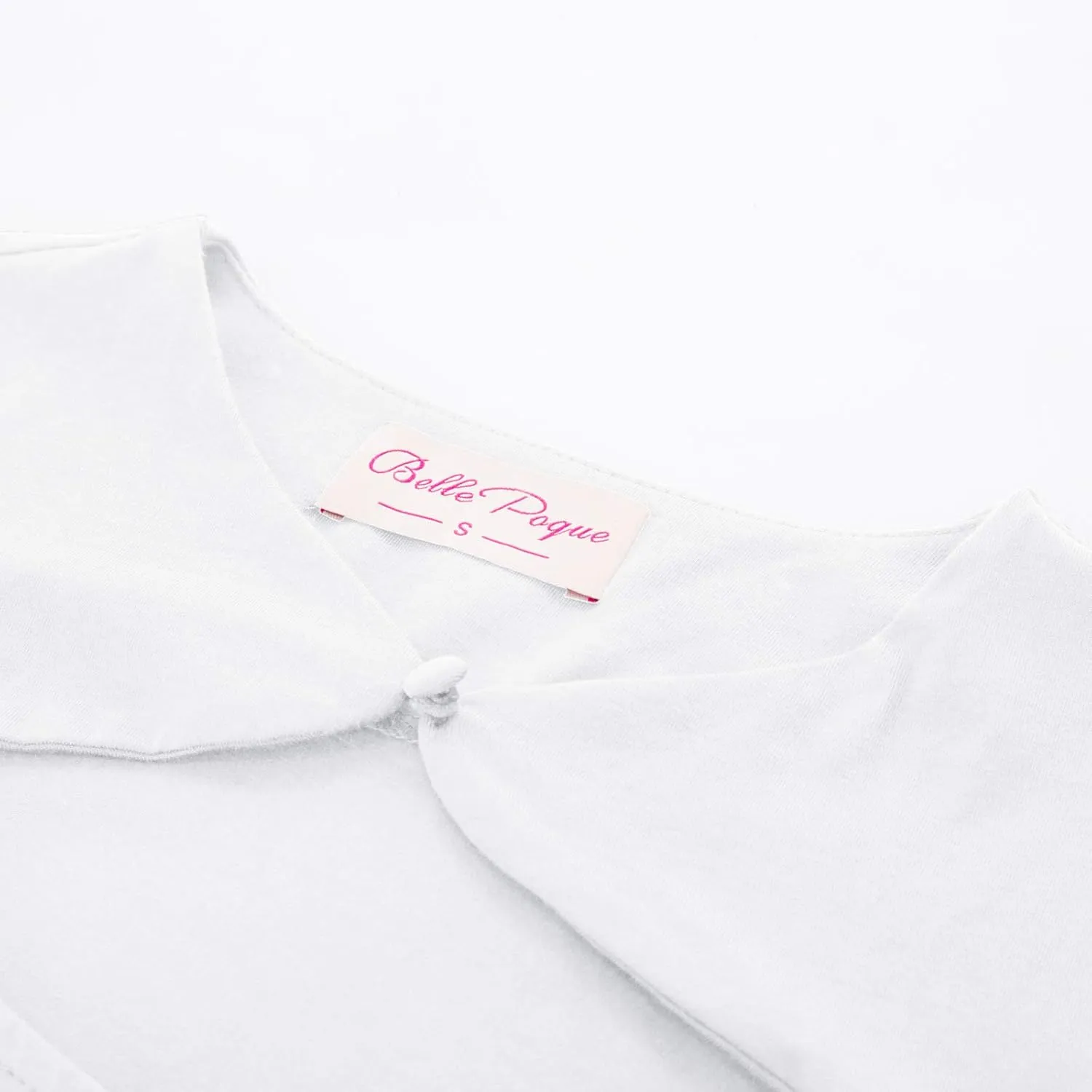 Belle Poque Women’s Hollowed-Out Tops 1950s Retro Vintage Short Sleeve Cotton Blouse