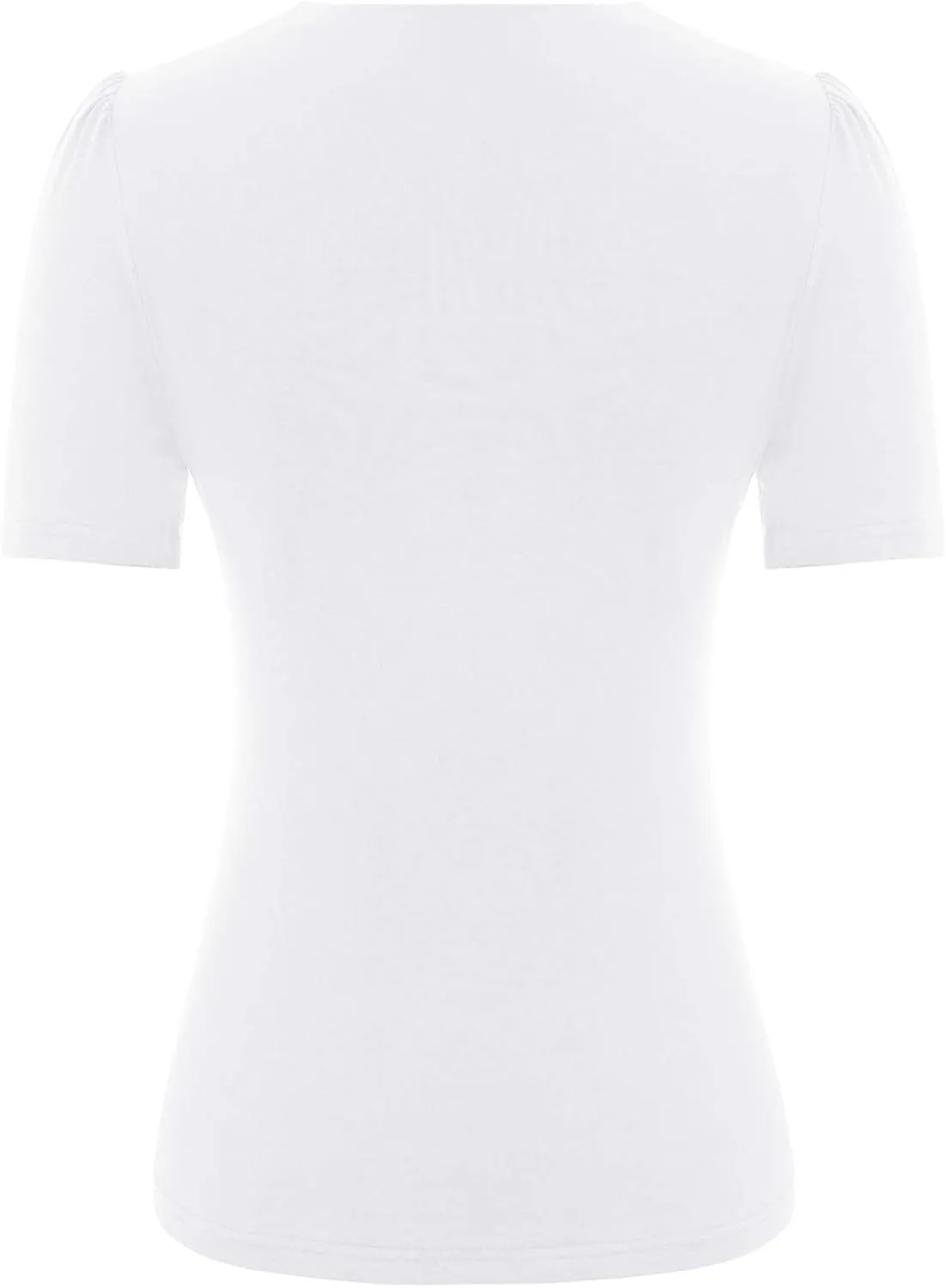 Belle Poque Women’s Hollowed-Out Tops 1950s Retro Vintage Short Sleeve Cotton Blouse