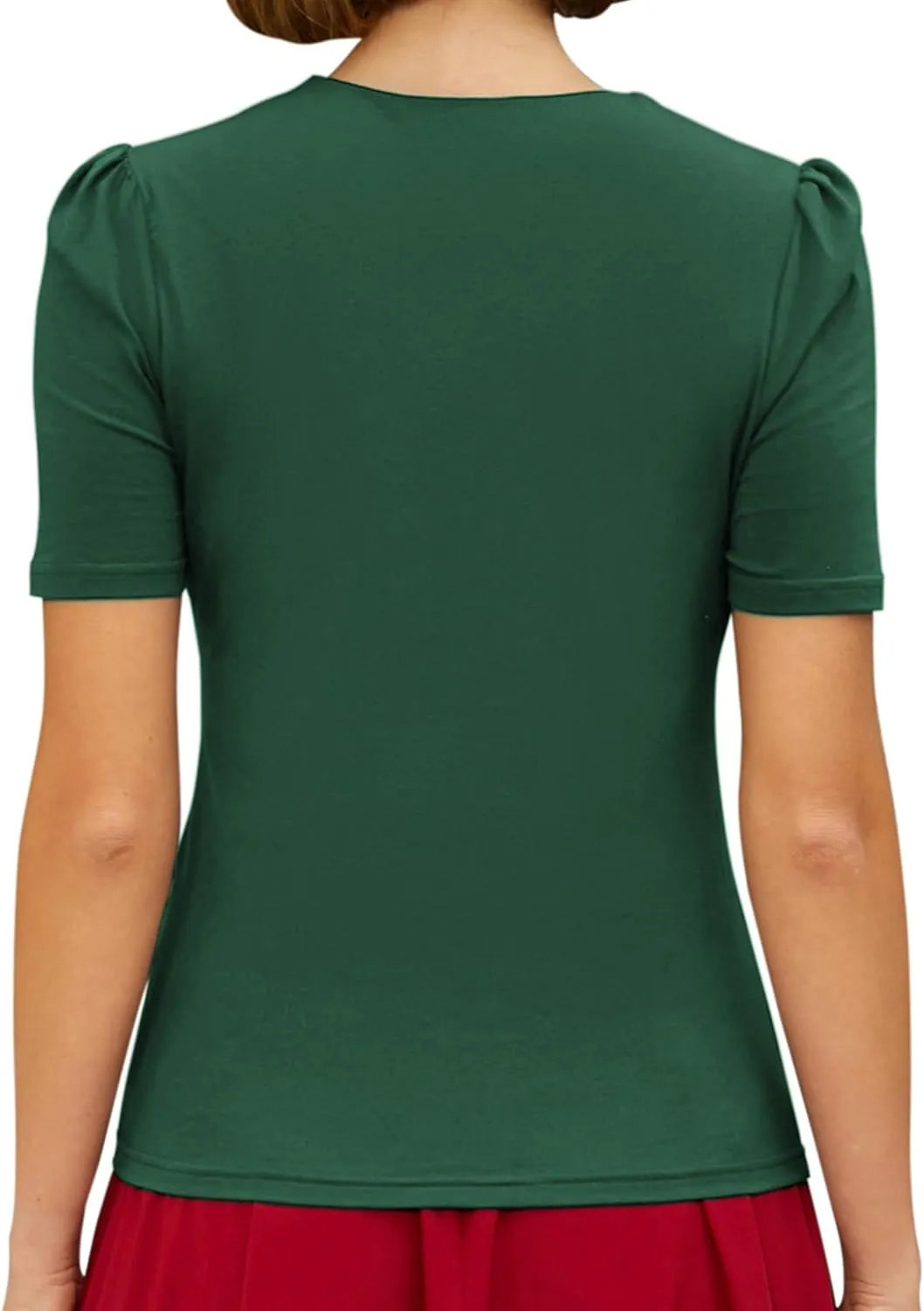 Belle Poque Women’s Hollowed-Out Tops 1950s Retro Vintage Short Sleeve Cotton Blouse