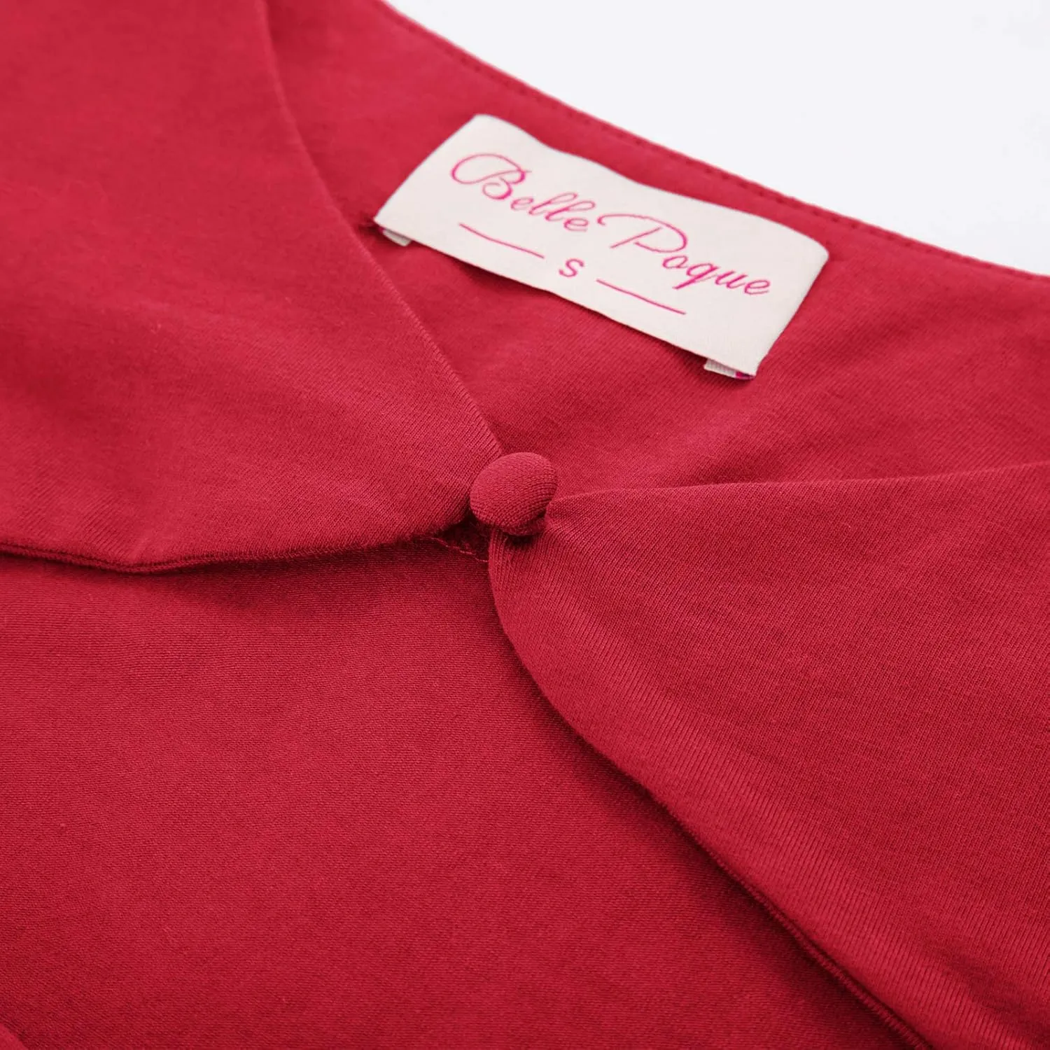 Belle Poque Women’s Hollowed-Out Tops 1950s Retro Vintage Short Sleeve Cotton Blouse
