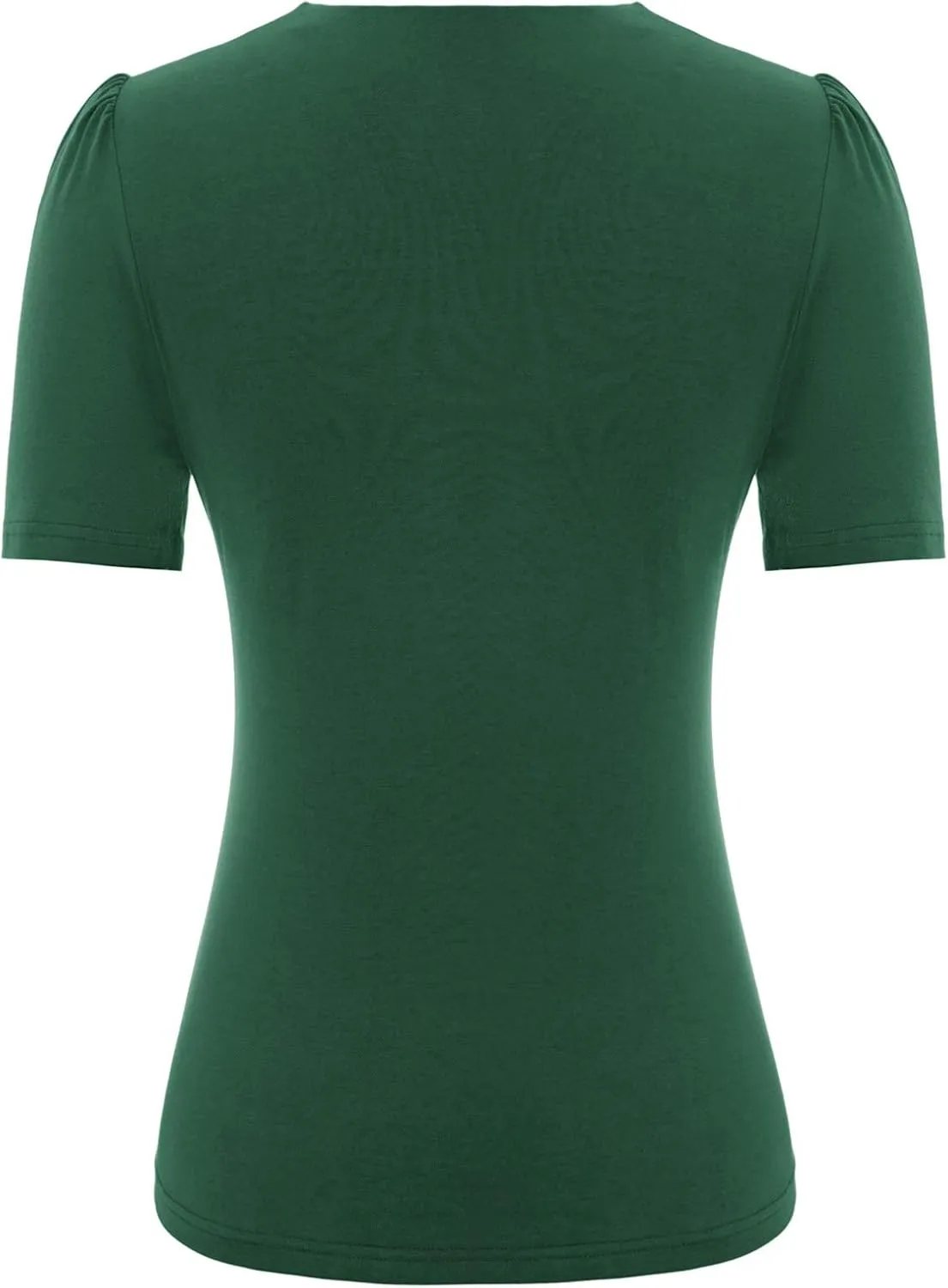 Belle Poque Women’s Hollowed-Out Tops 1950s Retro Vintage Short Sleeve Cotton Blouse