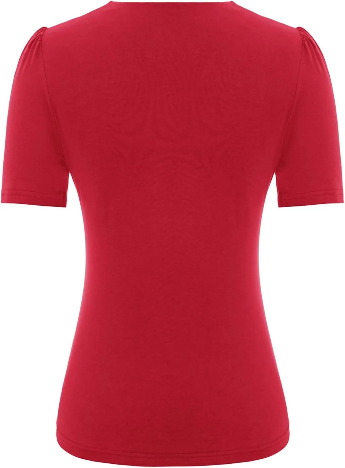 Belle Poque Women’s Hollowed-Out Tops 1950s Retro Vintage Short Sleeve Cotton Blouse