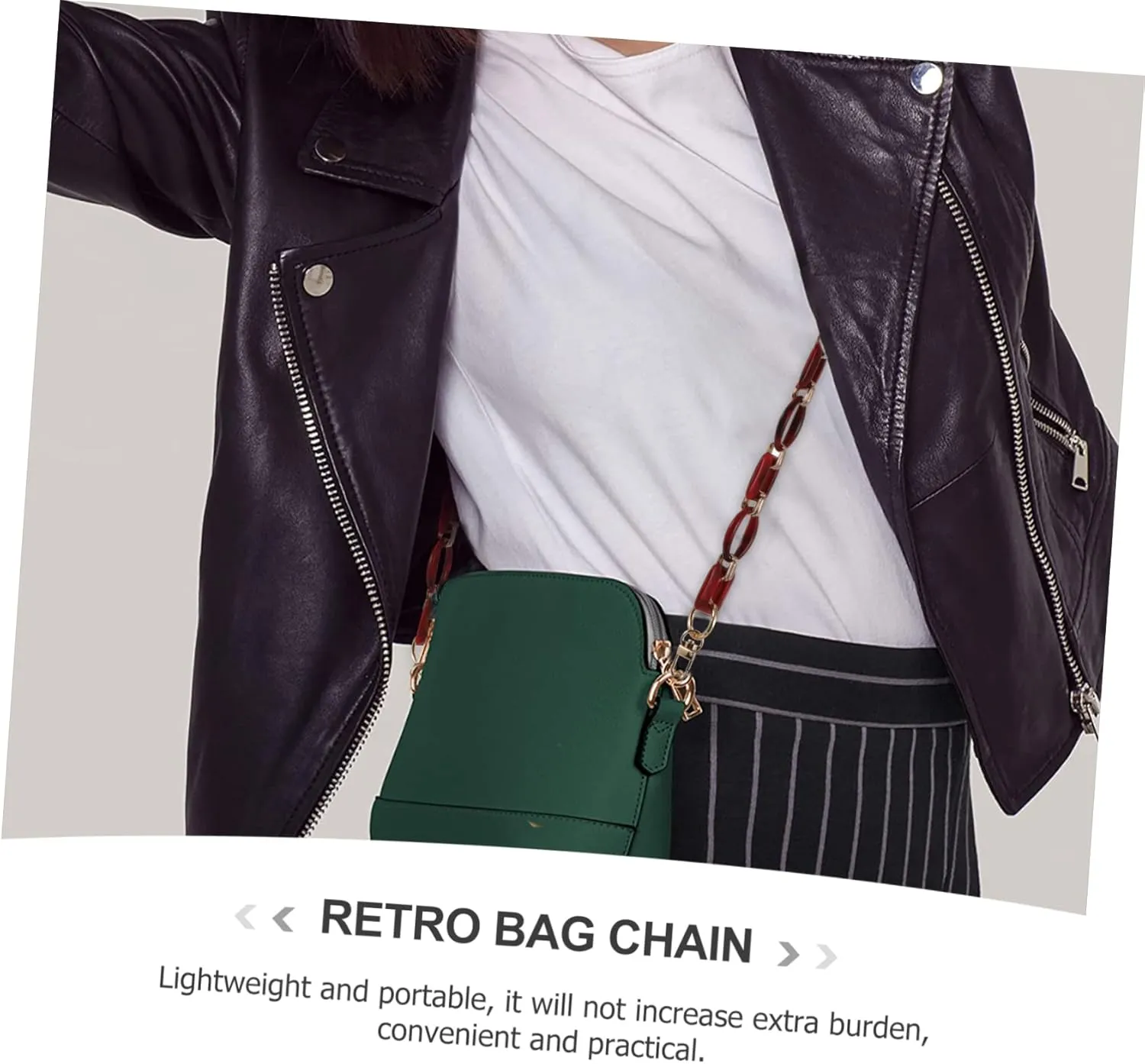 BELLIFFY DIY Bag Chain Resin Handbag Chain Retro Style Thick Contrast Chain for Fashionable Purse Decorati