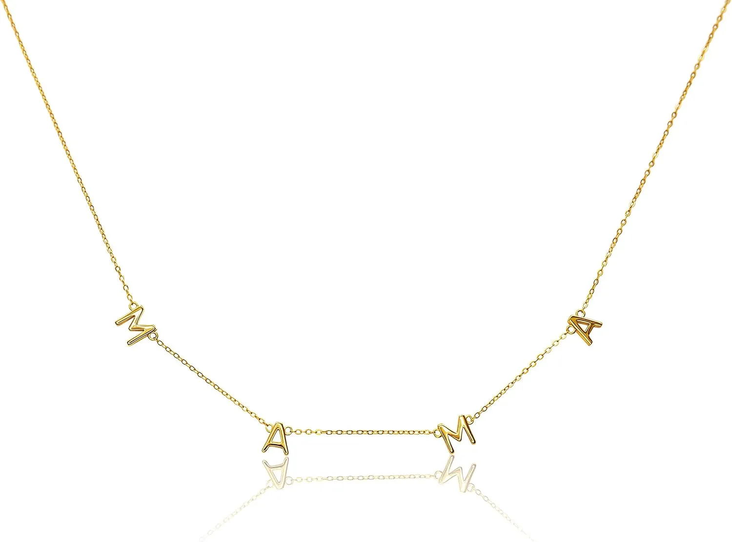 Benevolence LA Mama Necklace, Gold Dipped Fashion Jewelry | Gifts for New Mom | Gold Mom Necklace | Birthday Gifts | Travel Accessories for Women, Designed in California
