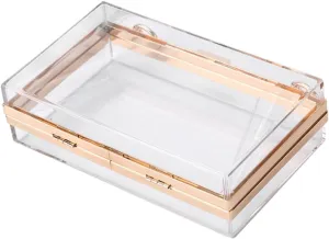 BESPORTBLE Nude Acrylic Clutch Bag Dinner Bag Large inside Space for Wedding Party