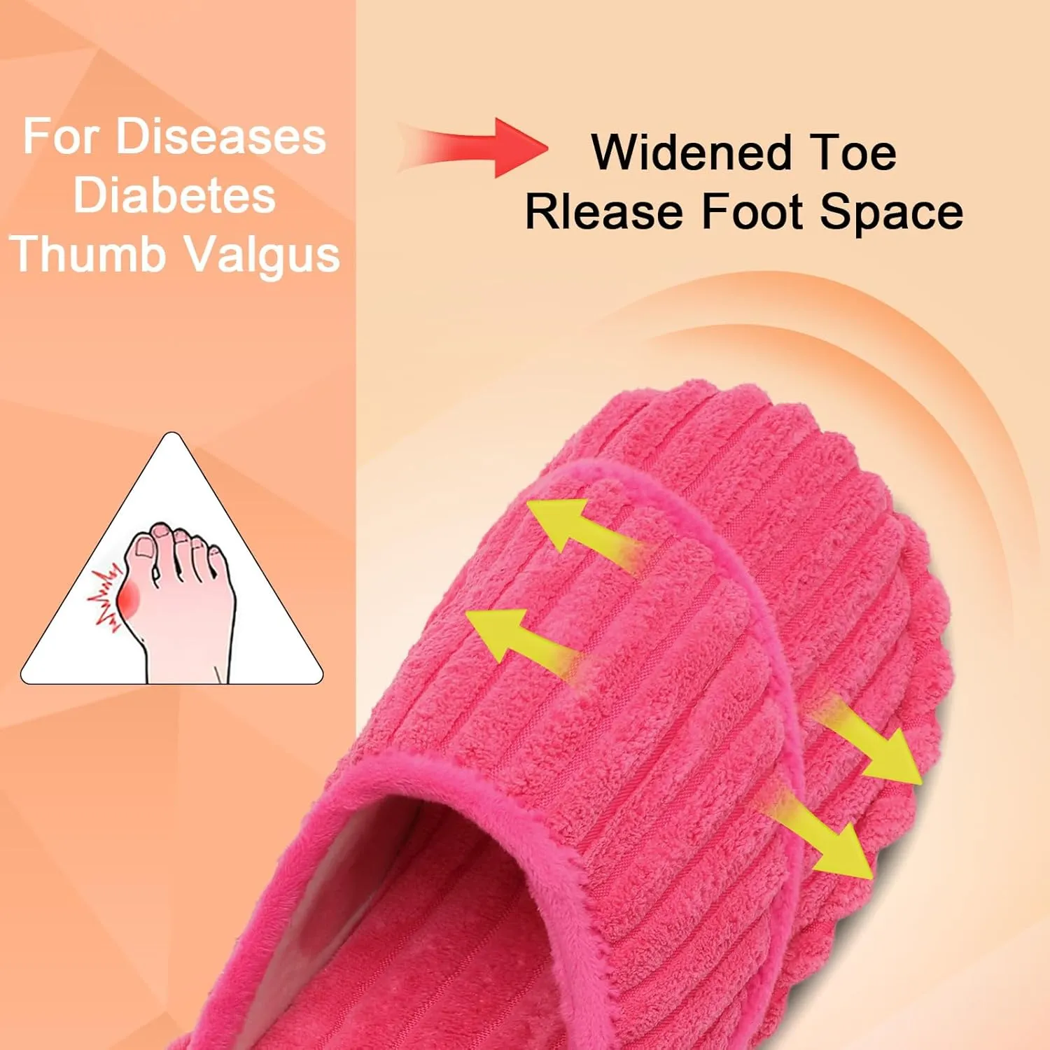 Besroad Womens Slippers Wide Diabetic Shoes Adjustable House Slippers Memory Foam Bedroom Shoes Arthritis Edema Indoor Outdoor