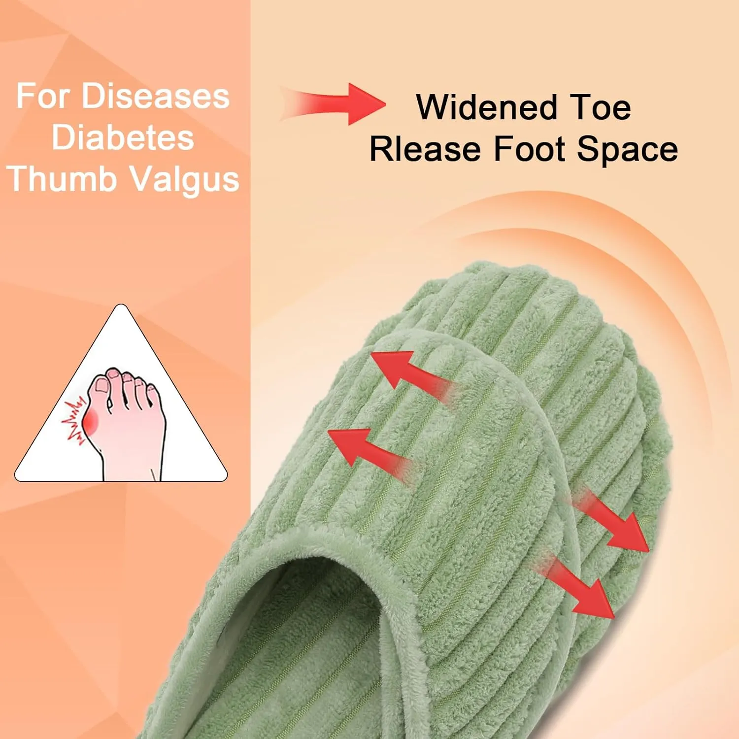 Besroad Womens Slippers Wide Diabetic Shoes Adjustable House Slippers Memory Foam Bedroom Shoes Arthritis Edema Indoor Outdoor