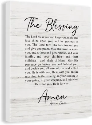 Bible Verse Wall Art Decor Elevation Worship Lyrics Canvas Painting Framed the Blessing Scripture Canvas Print Poster 12"x15" Decoration