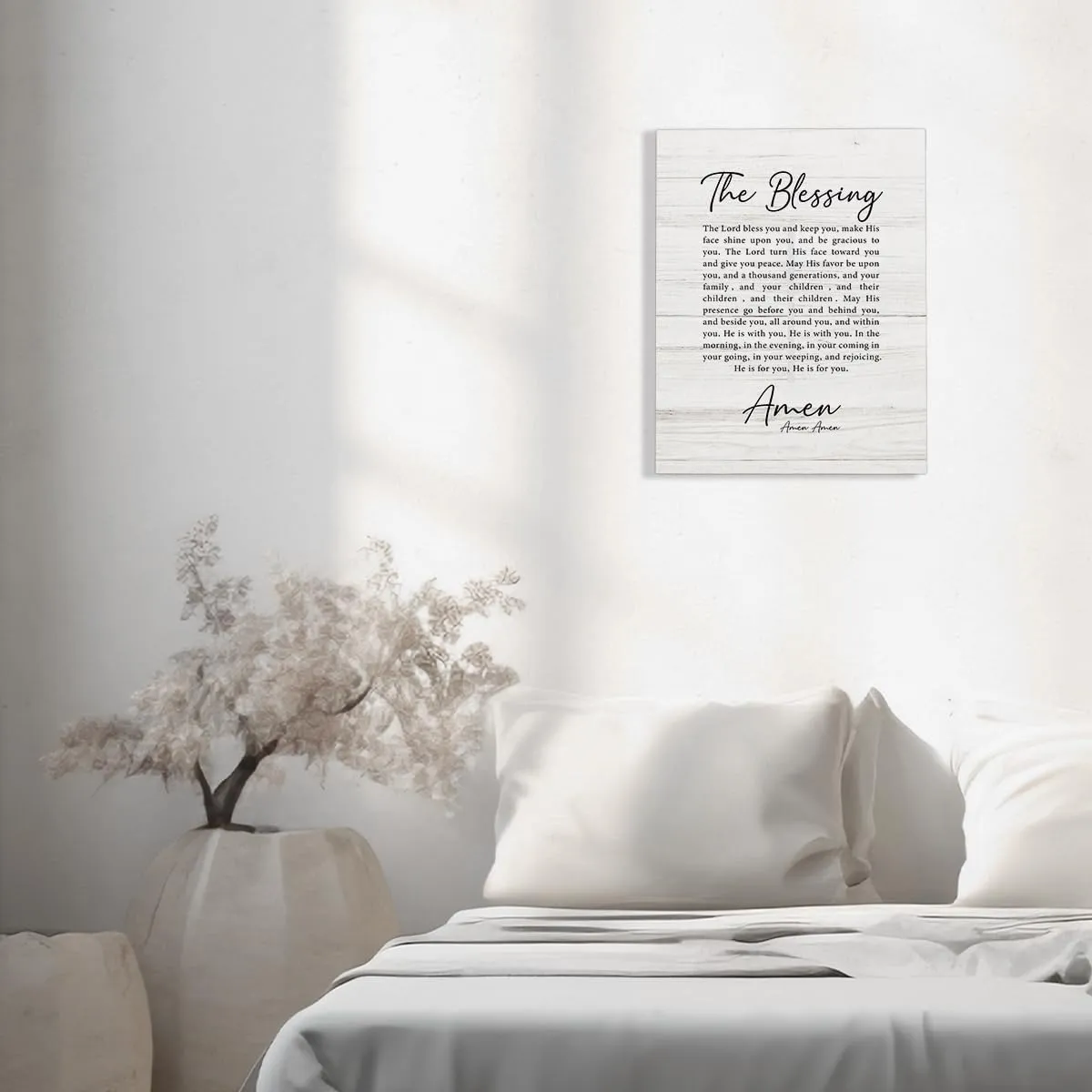 Bible Verse Wall Art Decor Elevation Worship Lyrics Canvas Painting Framed the Blessing Scripture Canvas Print Poster 12"x15" Decoration