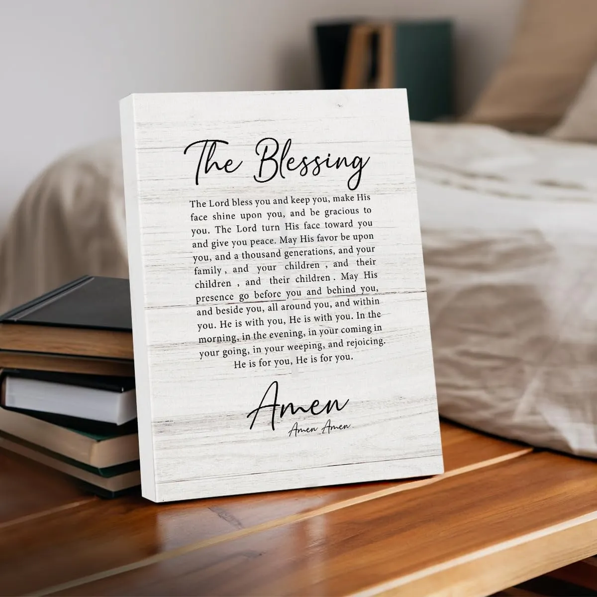 Bible Verse Wall Art Decor Elevation Worship Lyrics Canvas Painting Framed the Blessing Scripture Canvas Print Poster 12"x15" Decoration