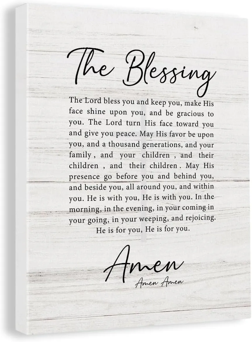 Bible Verse Wall Art Decor Elevation Worship Lyrics Canvas Painting Framed the Blessing Scripture Canvas Print Poster 12"x15" Decoration