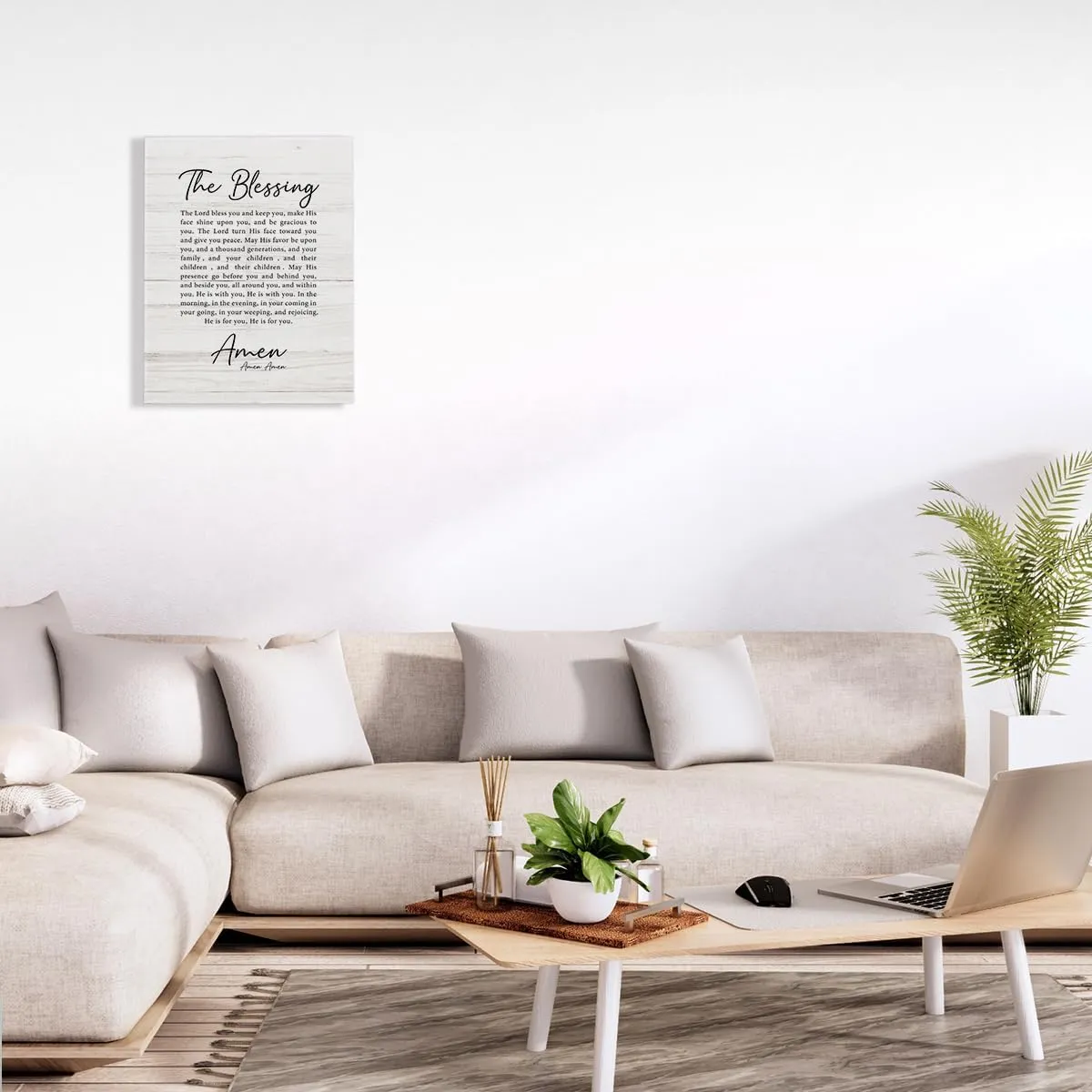 Bible Verse Wall Art Decor Elevation Worship Lyrics Canvas Painting Framed the Blessing Scripture Canvas Print Poster 12"x15" Decoration