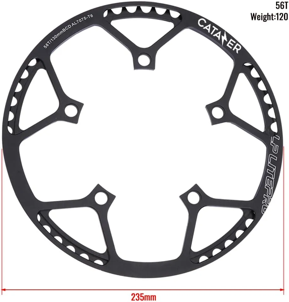 Bike Chainring 130BCD Aluminum Alloy Ultralight Bicycle Chainring 45T 47T 53T 56T 58T BMX Chainwheel for Folding Bicycle