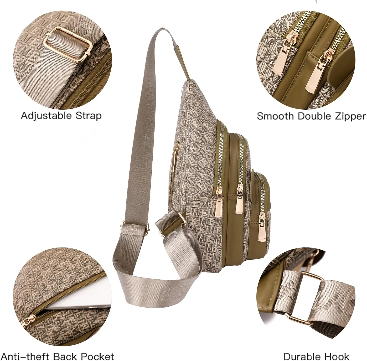BIMMI Small Premium Oxford Crossbody Bag Merging the Elegance of a Single Shoulder Bag Functionality of a Chest Bag