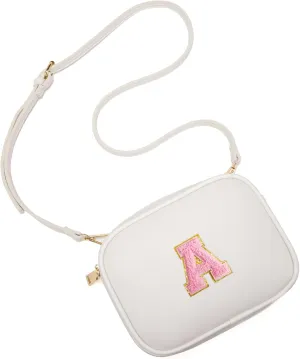 Birthday Gifts for 4 5 6 7 8 9 10 11 12 13 Year Old Girls Initial PU Leather Crossbody Bags for Girls