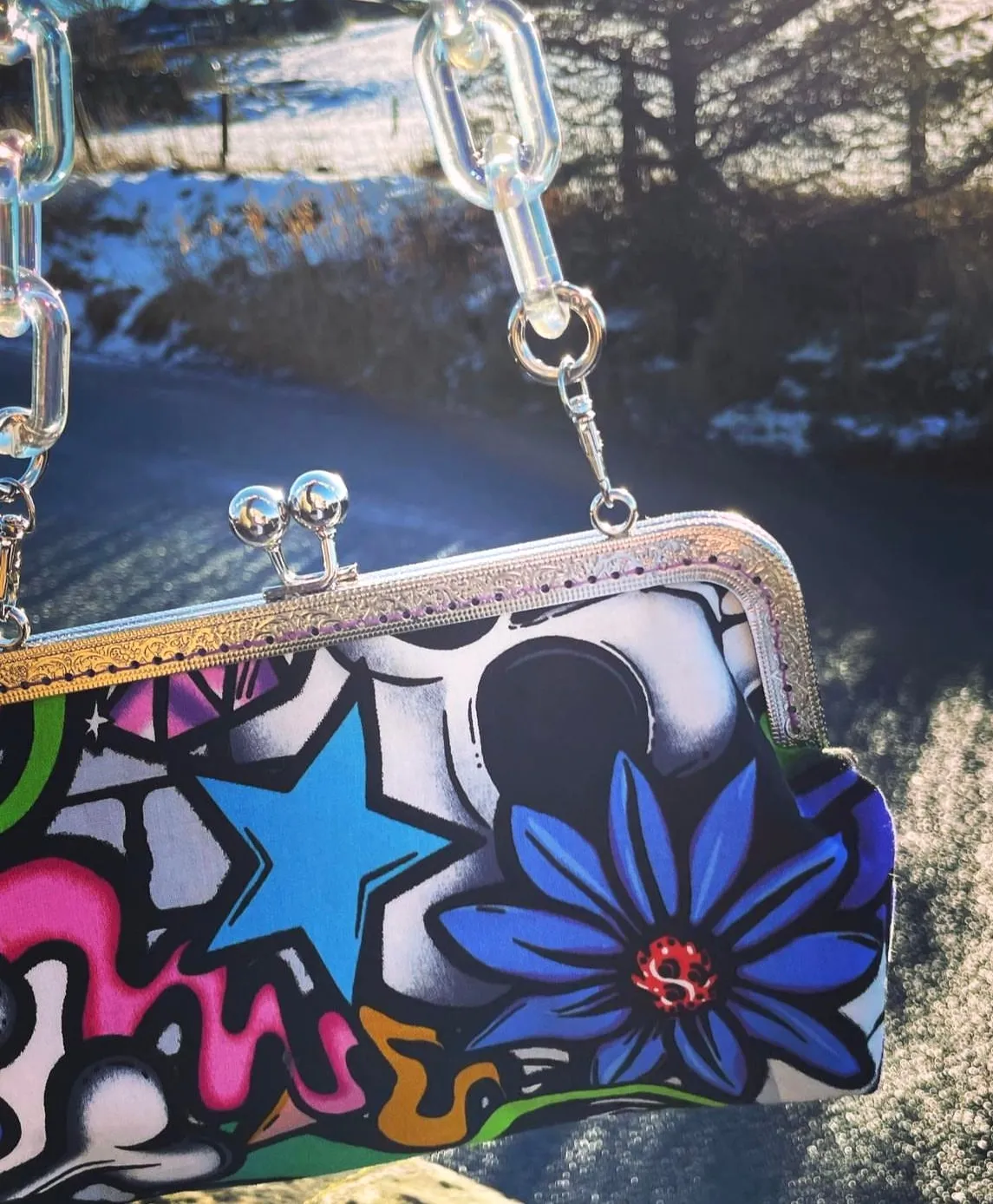Bits and Bags Handmade Graffiti Clutch Bag
