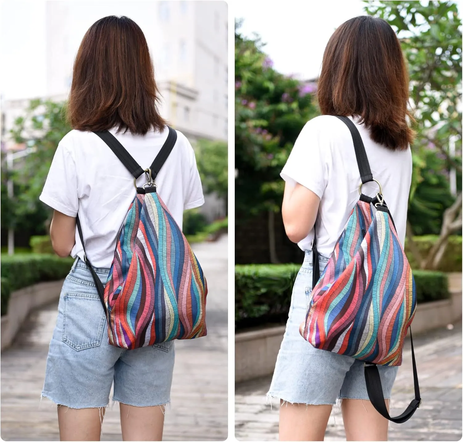 Black Butterfly Premium Backpack for Women, Bohemia Style Fashion Casual Daypack Backpack, Small Backpack Purse (0050-multicolor Plus)