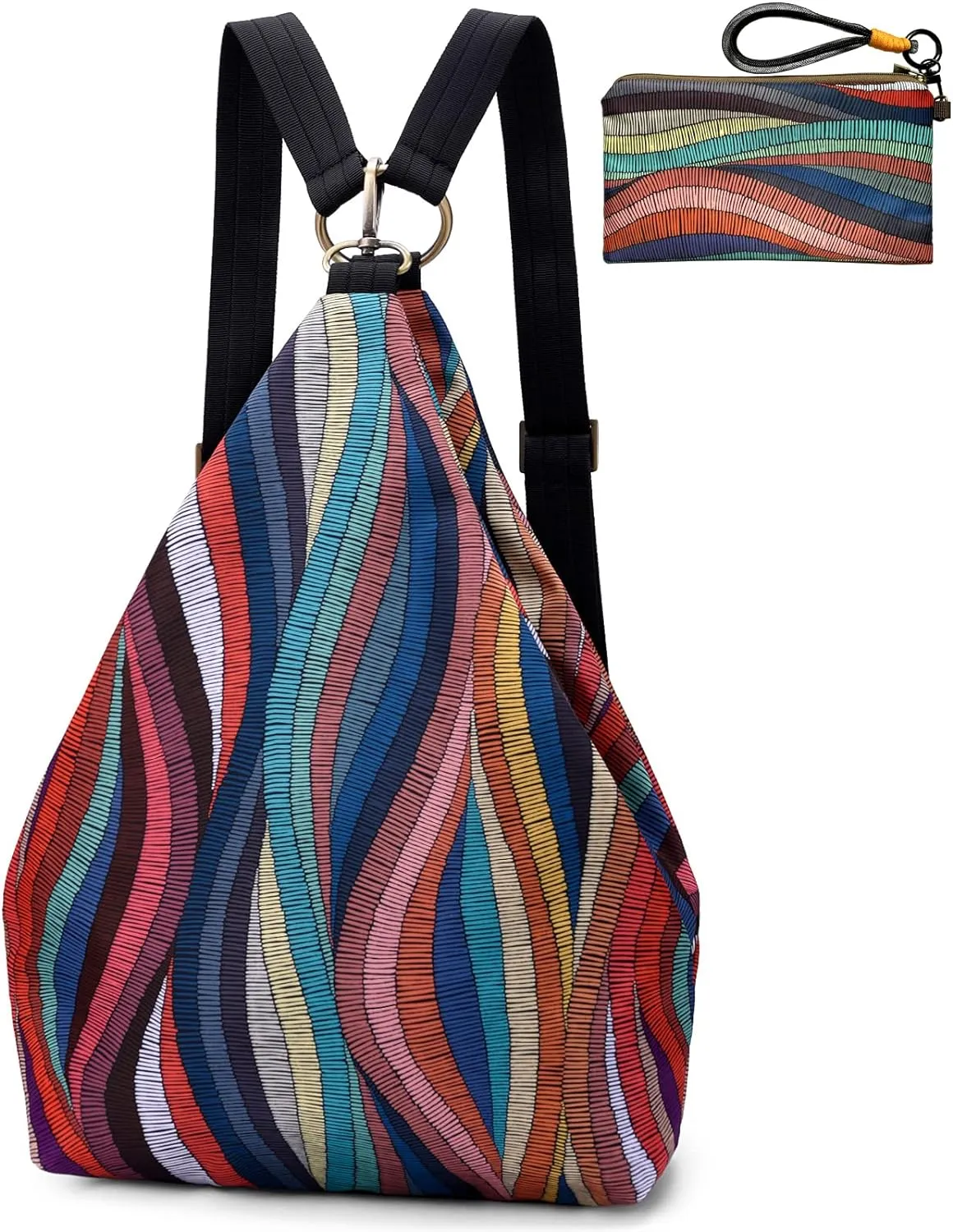 Black Butterfly Premium Backpack for Women, Bohemia Style Fashion Casual Daypack Backpack, Small Backpack Purse (0050-multicolor Plus)
