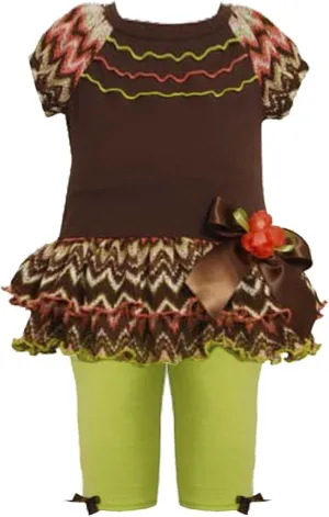 Bonnie Jean Baby Girls 3M-24M Zig Zag Flamestitch Tiered Knit Dress/Legging Set