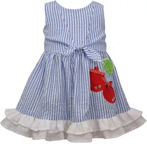 Bonnie Jean Dress - Seersucker with Cherries Dress for Baby and Little Girls