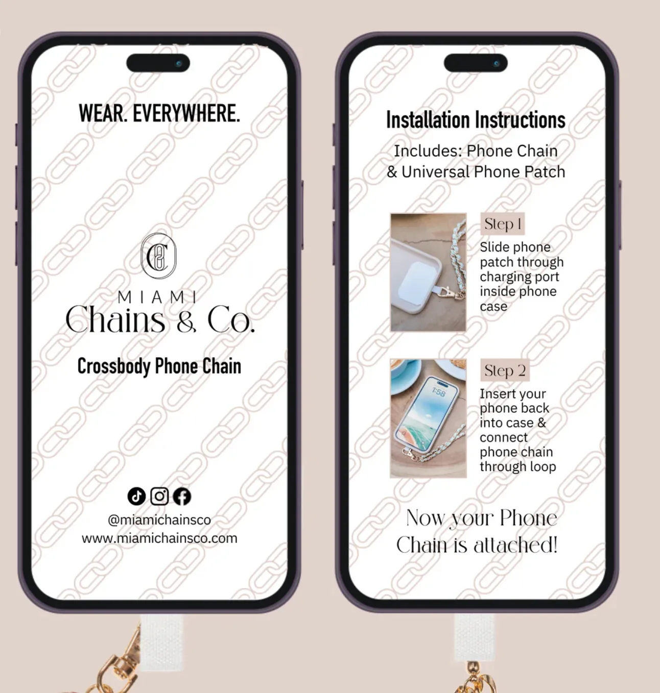 Bordeaux Crossbody Phone Chain