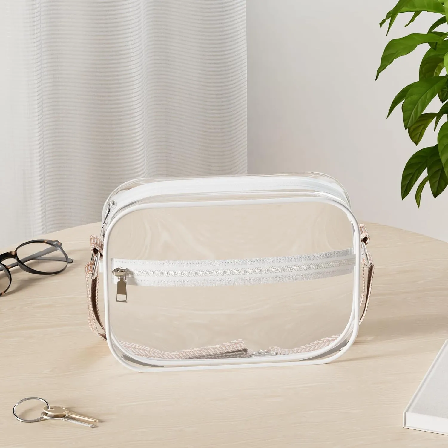 BOSTANTEN Clear Bag for Women Stadium Approved Clear Bags Small Crossbody Purse Trendy for Concerts Sports Events