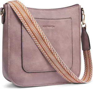 BOSTANTEN Crossbody Bags for Women Trendy Vegan Leather Hobo Handbags Fashion Shoulder Purse with Adjustable Guitar Strap