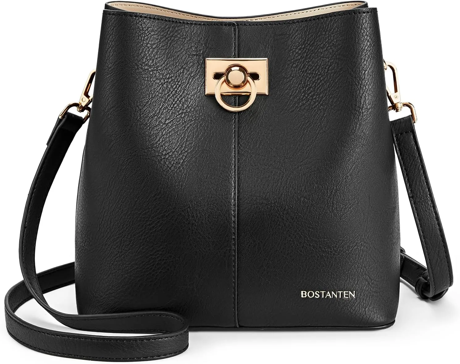 BOSTANTEN Crossbody Shoulder Bags for Women Vegan Leather Purse Cross Body Handbag Multiple Pockets Black