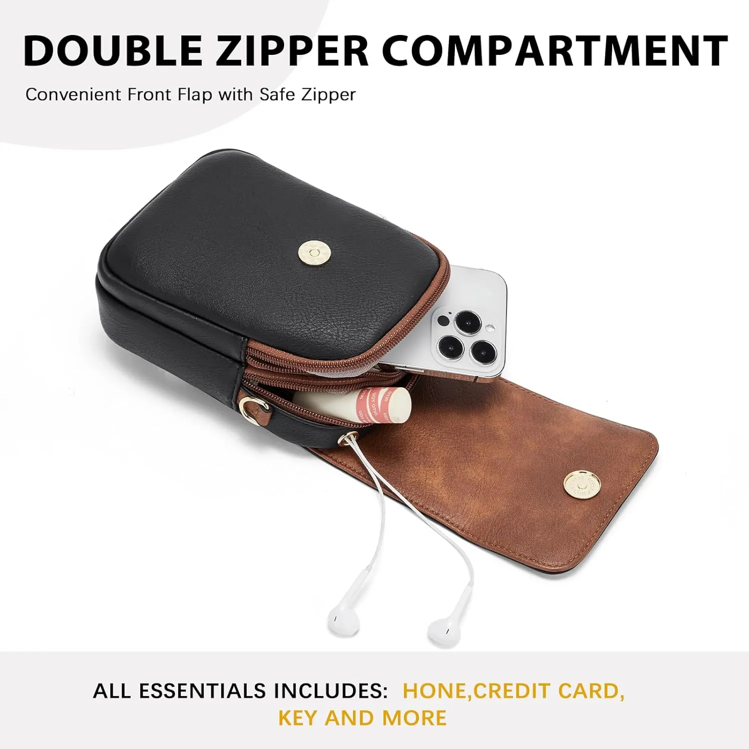 BOSTANTEN Small Crossbody Bags for Women Cell Phone Purse Leather Wallet Handbags with Card Slots