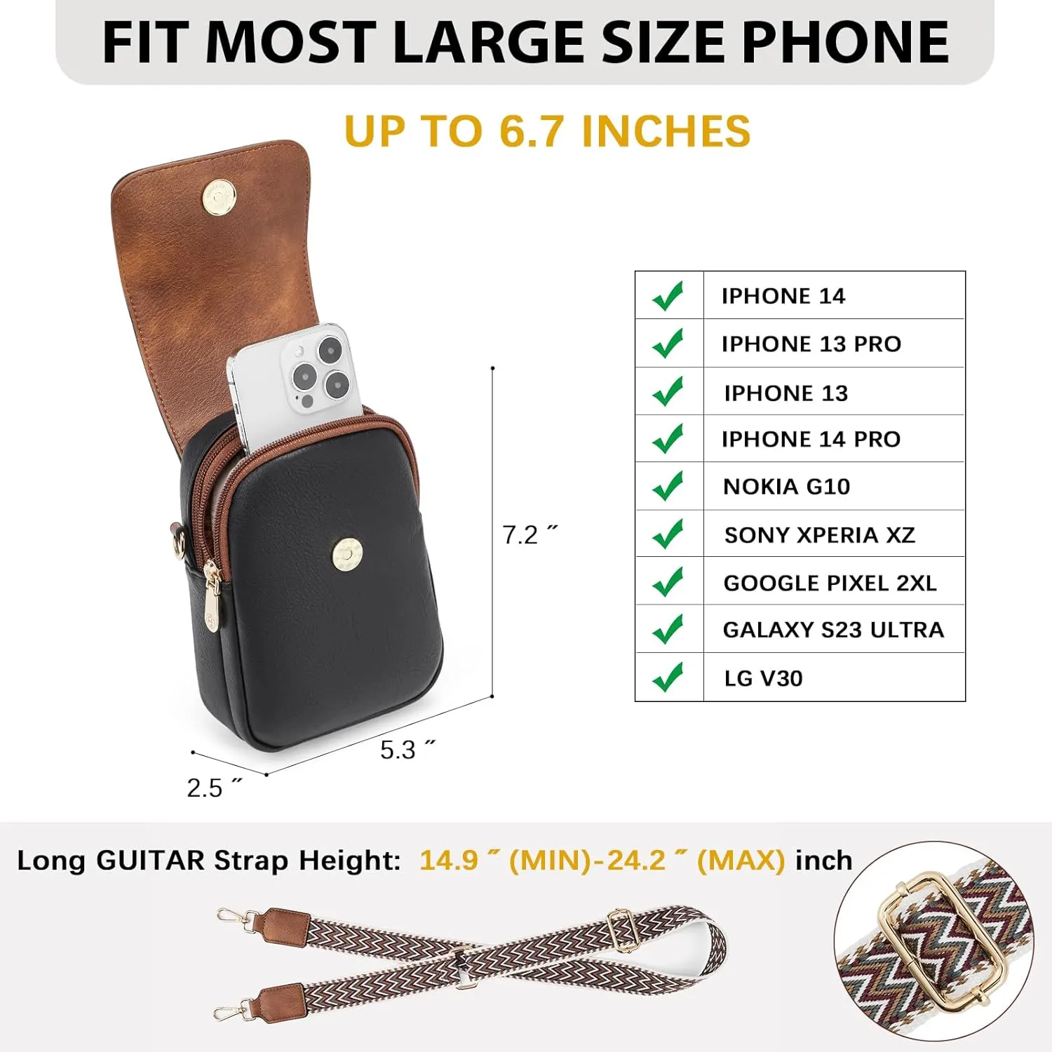 BOSTANTEN Small Crossbody Bags for Women Cell Phone Purse Leather Wallet Handbags with Card Slots