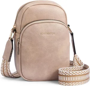 BOSTANTEN Small Crossbody Bags for Women Designer Zip Cell Phone Purse Shoulder Handbags Wallet with Card Slots