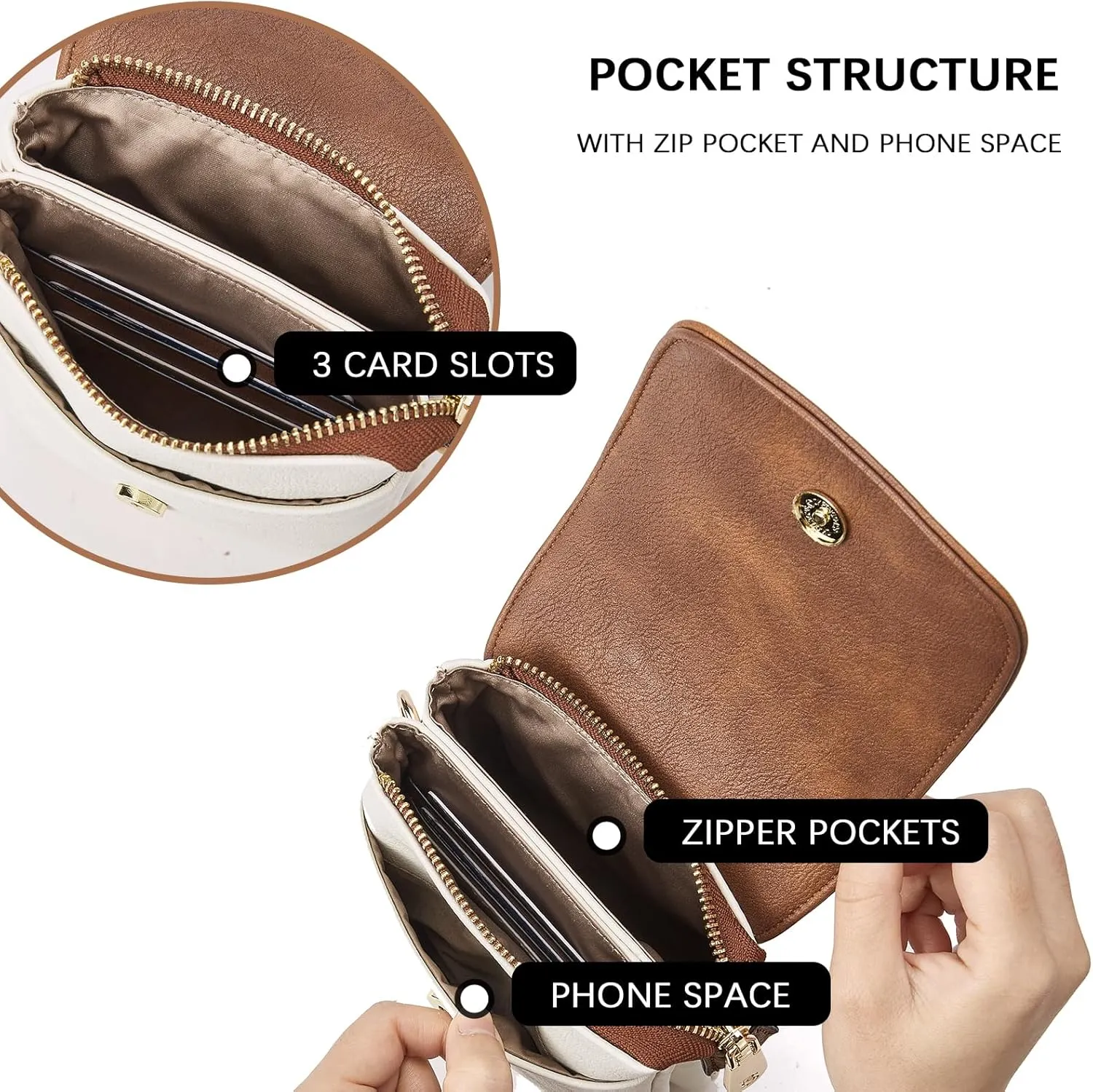 BOSTANTEN Vegan Leather Small Crossbody Bags for Women Designer Cell Phone Bag Wallet Purses Adjustable Strap