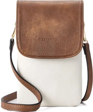 BOSTANTEN Vegan Leather Small Crossbody Bags for Women Designer Cell Phone Bag Wallet Purses Adjustable Strap