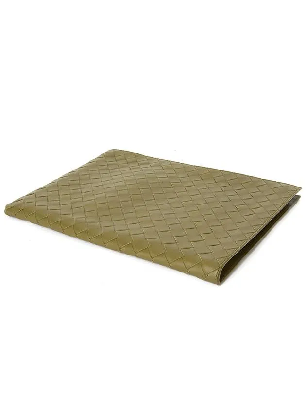 Bottega Veneta Intrecciato Half-Zip Clutch Bag Green