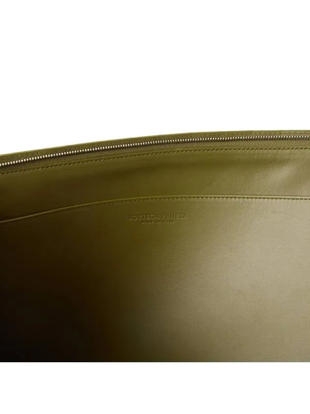 Bottega Veneta Intrecciato Half-Zip Clutch Bag Green
