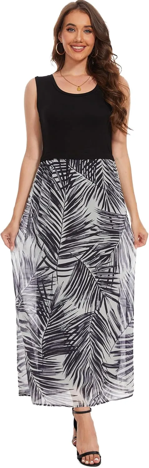 Breezy Lane Maxi Dress for Women Sleeveless Long Dress for Summer Beach Long Dress