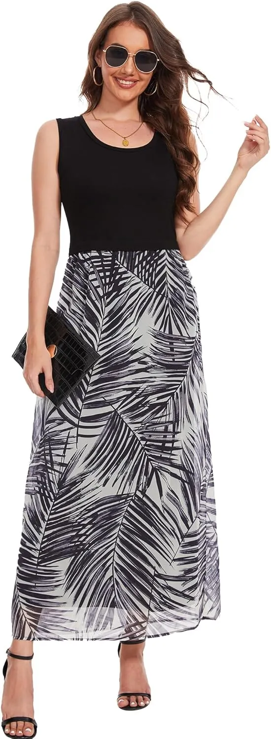 Breezy Lane Maxi Dress for Women Sleeveless Long Dress for Summer Beach Long Dress