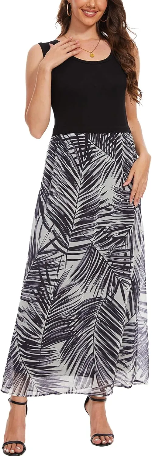 Breezy Lane Maxi Dress for Women Sleeveless Long Dress for Summer Beach Long Dress