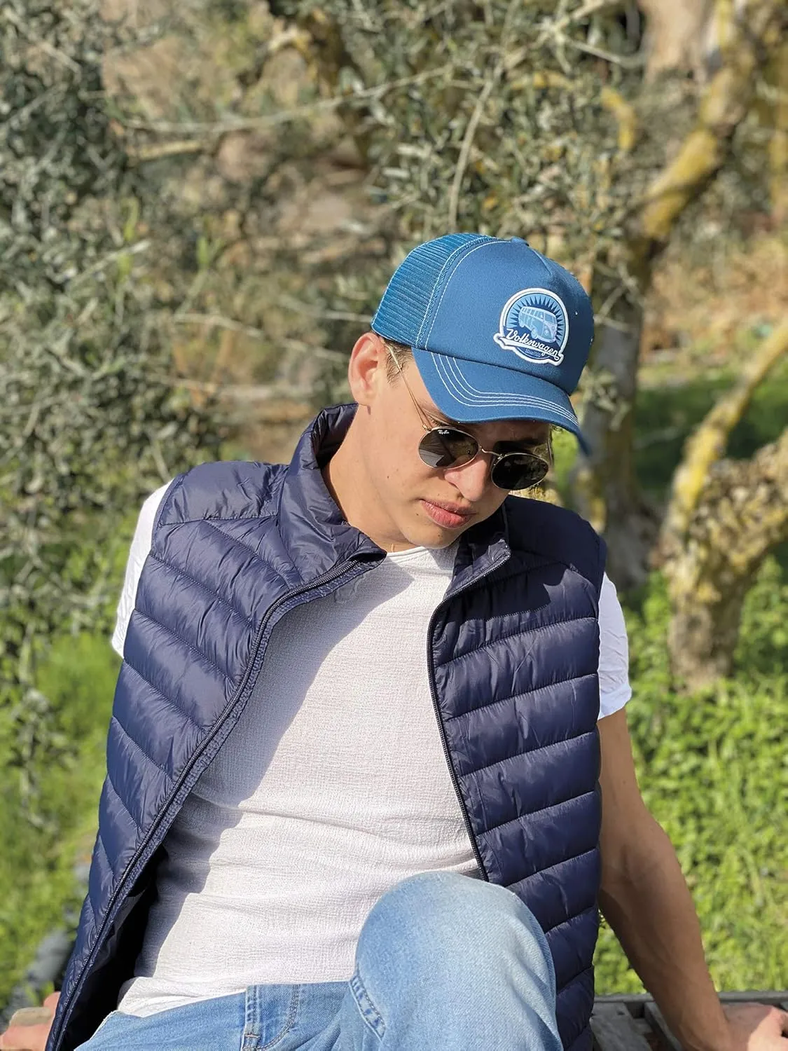 BRISA VW Collection - Volkswagen Baseball Cap Military Cap Trucker Cap Hat Headwear with Bus or Beetle Motif One Size