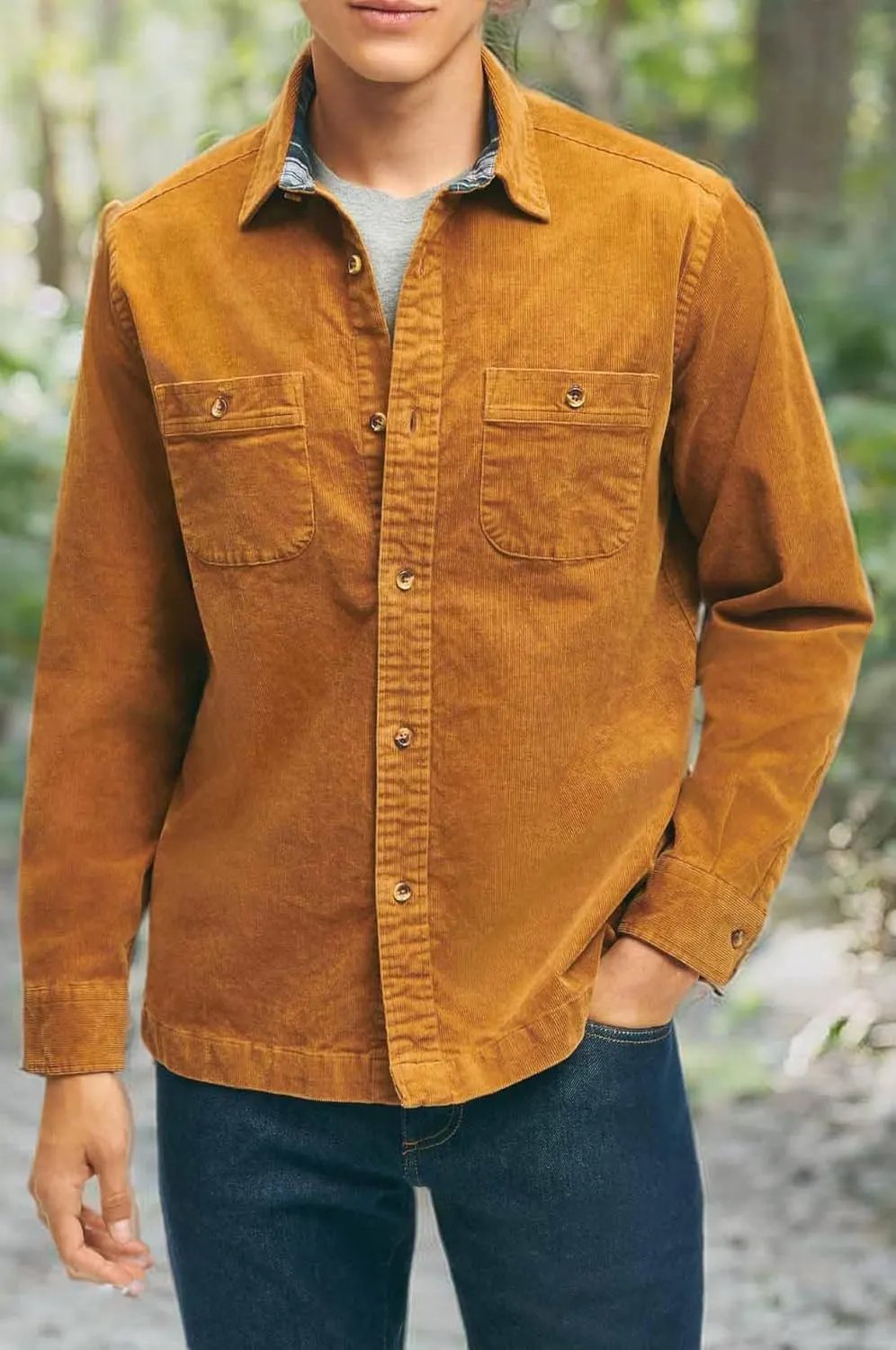 Brooks Brothers Men's Medium Wale Corduroy Shirt Jacket